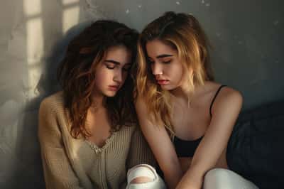 Una persona con una nuvoletta di pensiero che mostra un'immagine barrata di un ex partner, sottolineando di non discutere relazioni passate.