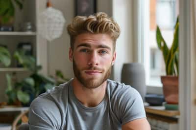 Un uomo che racconta con sicurezza una storia a una donna, che sorride e partecipa.