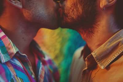 Co znamená gay? Různorodá skupina lidí se usmívá a komunikuje, což představuje široký význam slova 'gay'.