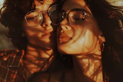 Una coppia in un abbraccio intimo, che suggerisce una continua intimità fisica dopo la separazione.