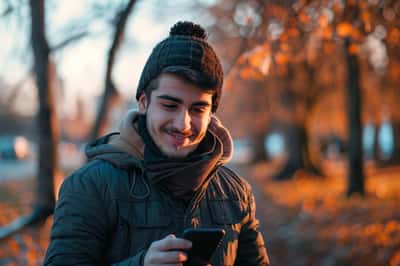 Krátké, ale milé zprávy, které tvému ex dají vědět, že se jen ptáš, jak se má Ruka člověka držící smartphone s krátkou, milou textovou zprávou, naznačující neformální dotaz.